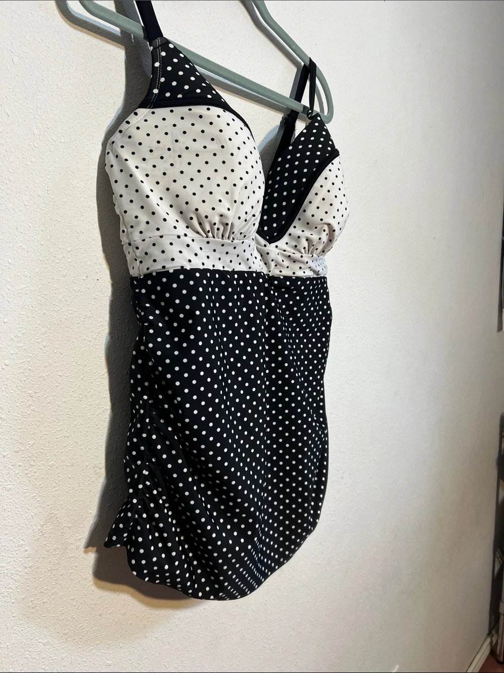 Cacique Black and White Polka Dot Swim Top